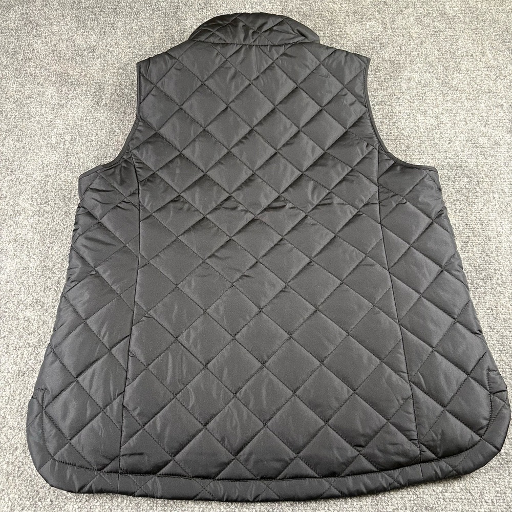 Lands' End Vest Women M/P 10-12 Black Quilted Insulated Preppy Classic Outdoor - Picture 2 of 11
